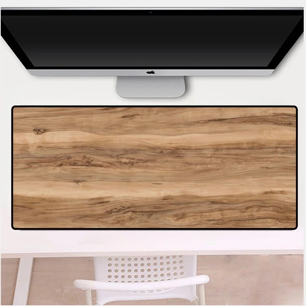 Large Mouse Pad Gamer Computer Accessories Xxl Wood Grain Mousepad Game Table Large Rubber Table Mat Gaming Desk Mat in stock