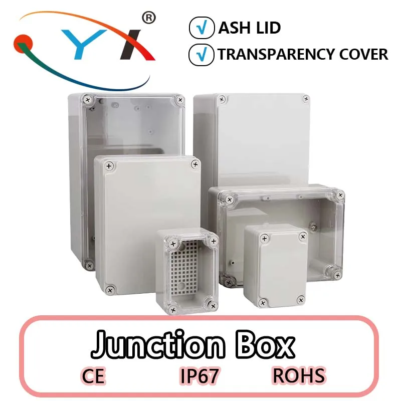 AG-type  Gray/Transparent Cover Waterproof Box Outdoor Monitoring Box Outdoor Waterproof Junction Box ABS Plastic Terminal Box