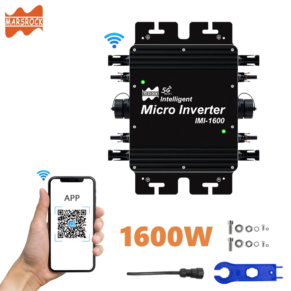 1600W Solar Micro Smart Inverter converter With WIFI 20-50VDC To 110V or 220VAC Easy To Install solar Grid tie inverter