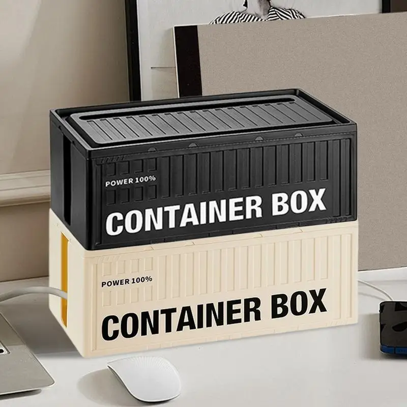 Desk Cable Organizer Box Management Cord Storage Box Large Container Shape Cable Organizer Dustproof Desk Organizer With Lid