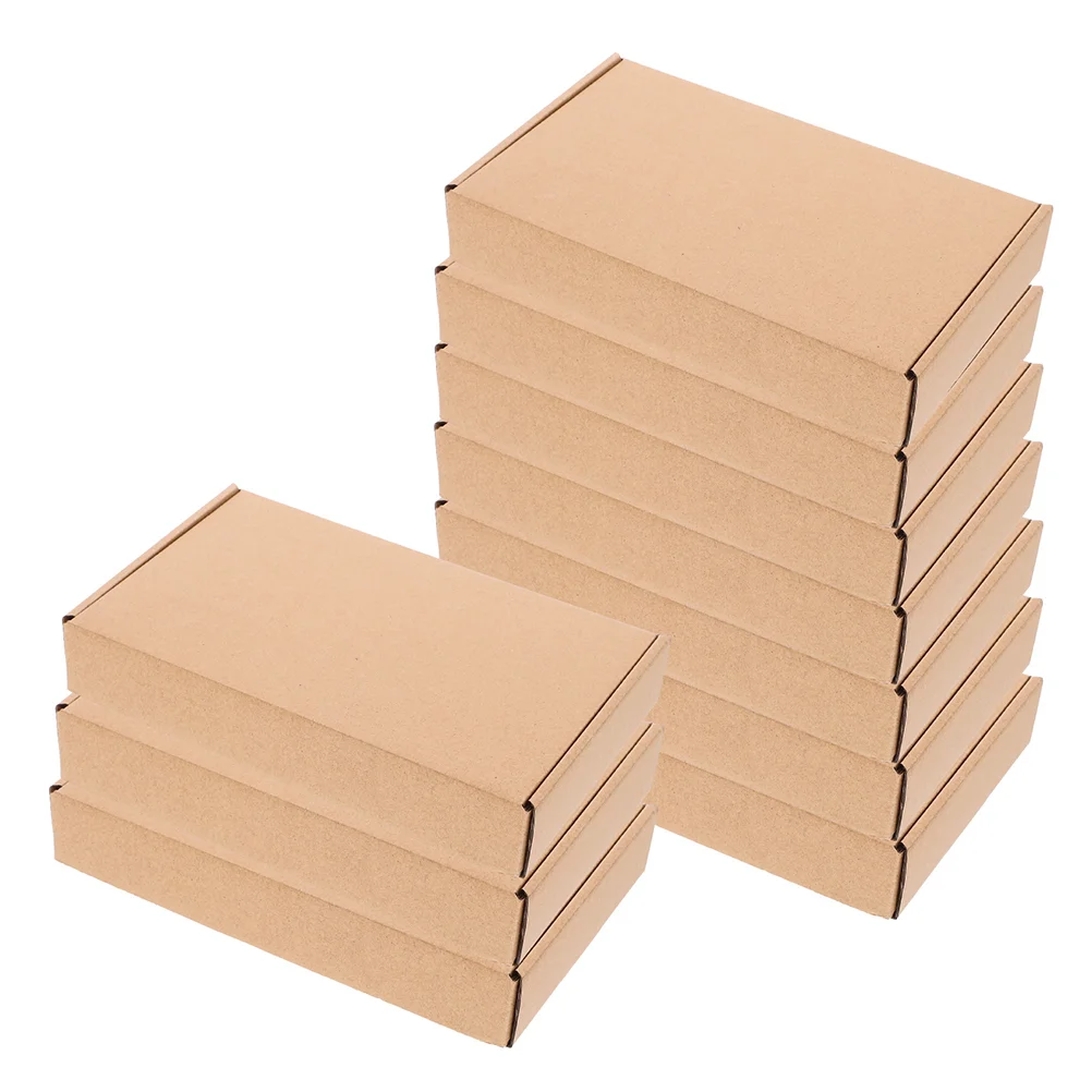 10 Pcs Carton Gift Boxes Bulk Mailing for Shipping Mailer Square Packaging Small Business Kraft Paper
