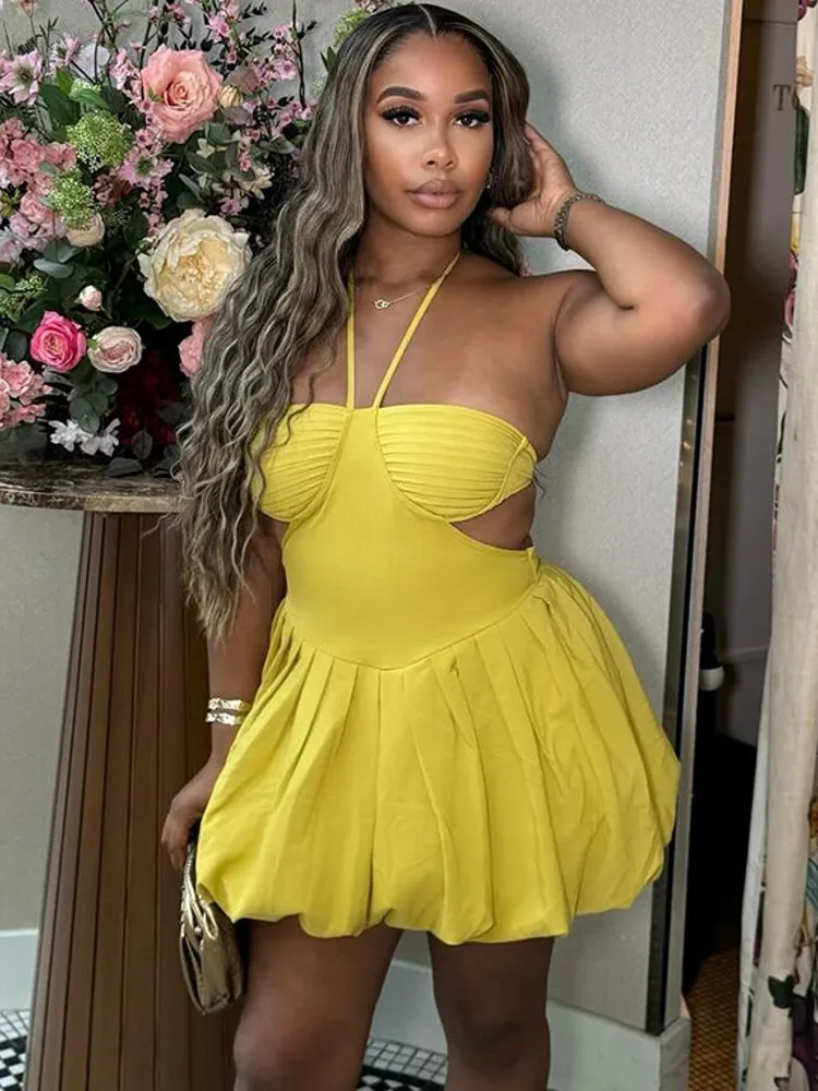 2024 Women Autumn Winter Dress Ladies Casual Slim Office Dress Retro Elegant V-Neck High Waist Sleeveless Party Mini Dress