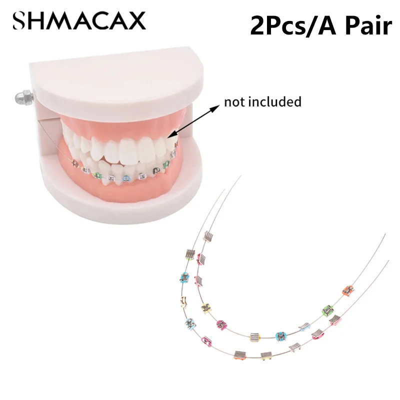 1 Pair Temporary Tooth Decoration With Metal Wires Colorful Metal Bracket And Orthodontic Ligature Ties Dental Decorations