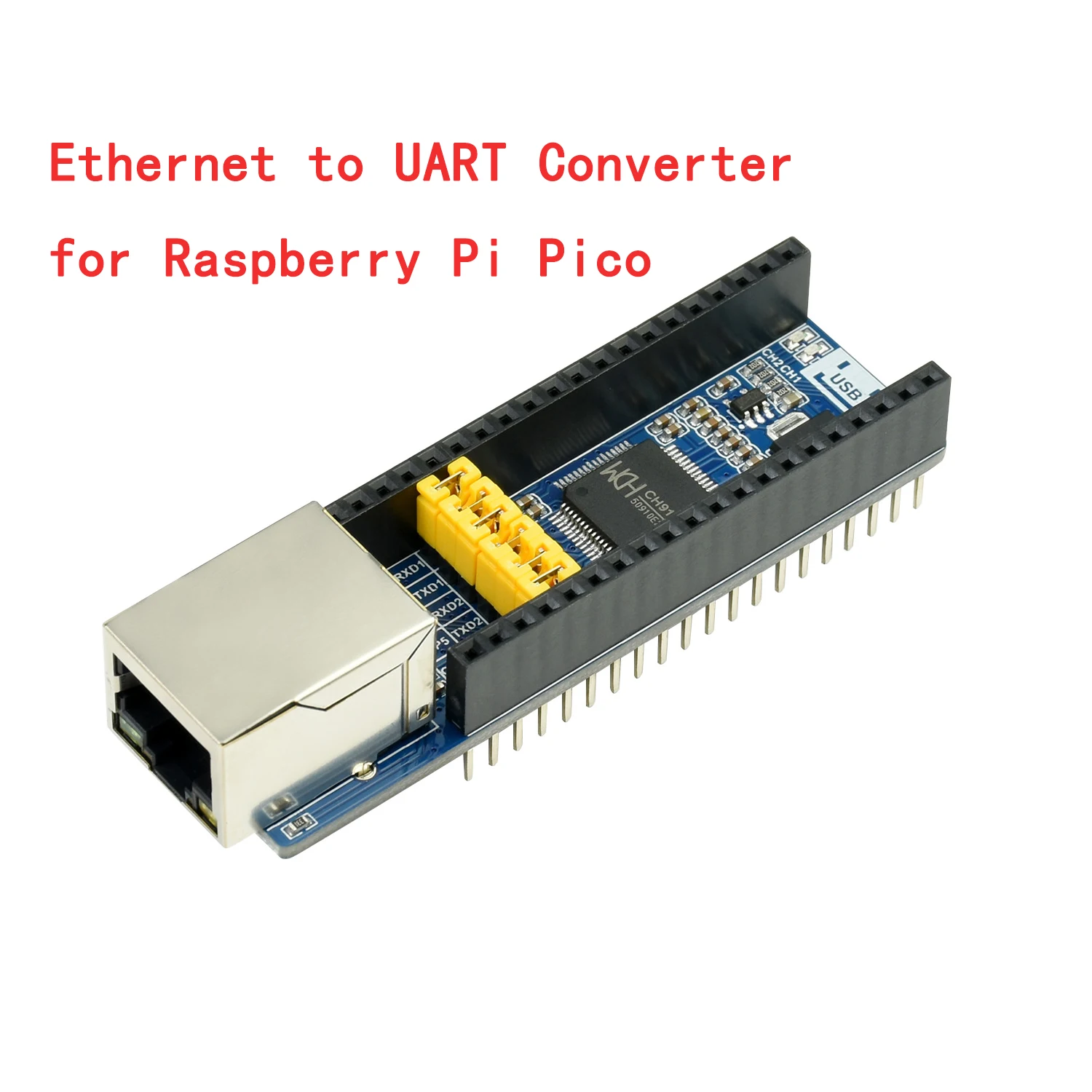 Ethernet to UART Converter Module HAT for RPI Raspberry Pi Pico 2 W 2W RP2040 RP2350 Expansion Board Breakout Shield Accessories