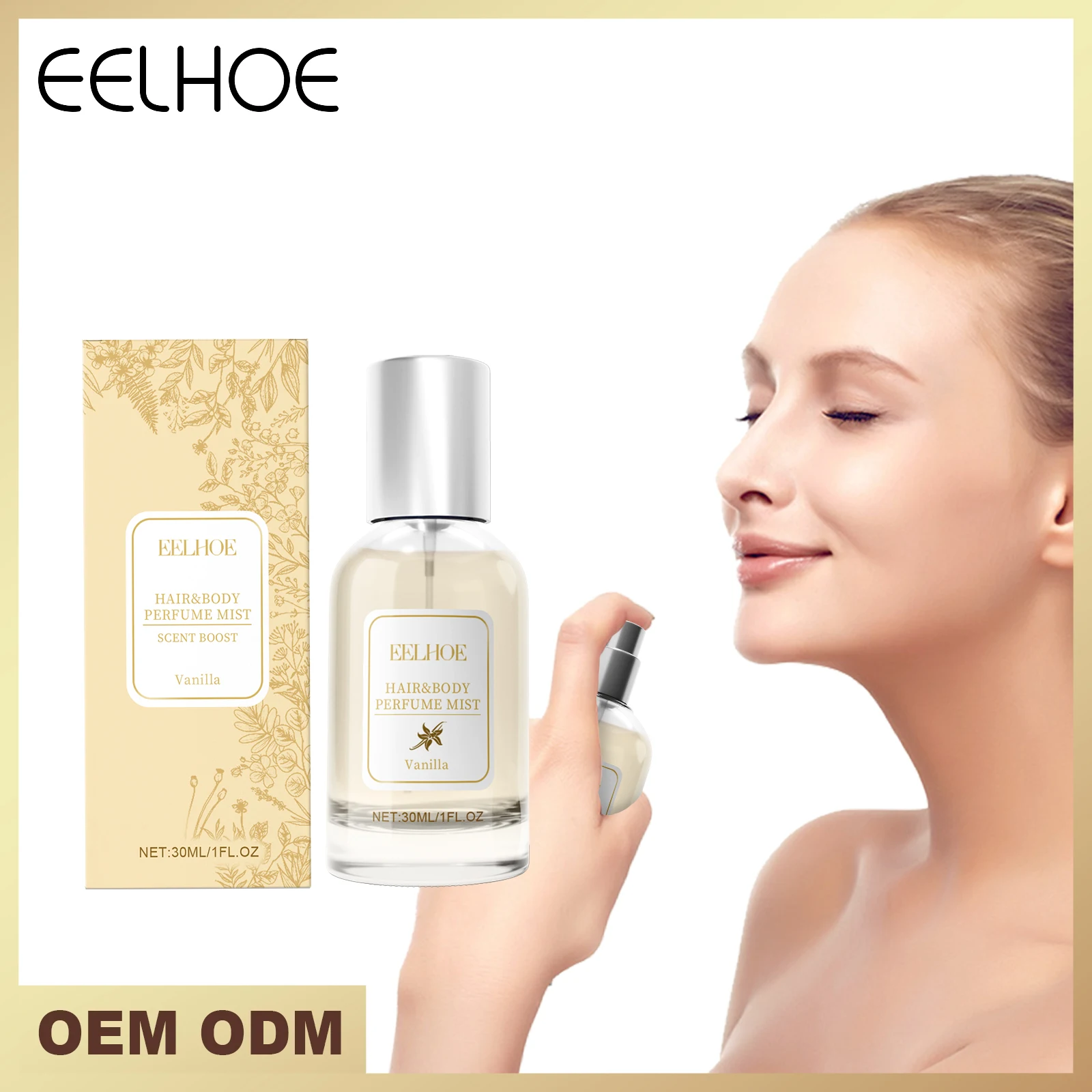 EELHOE Vanilla Hair and Body Mist Fragrance Oil Blend Spray for Body and Hair, Multi-Use Natural Uplift Scent Aromatherapy 1 OZ
