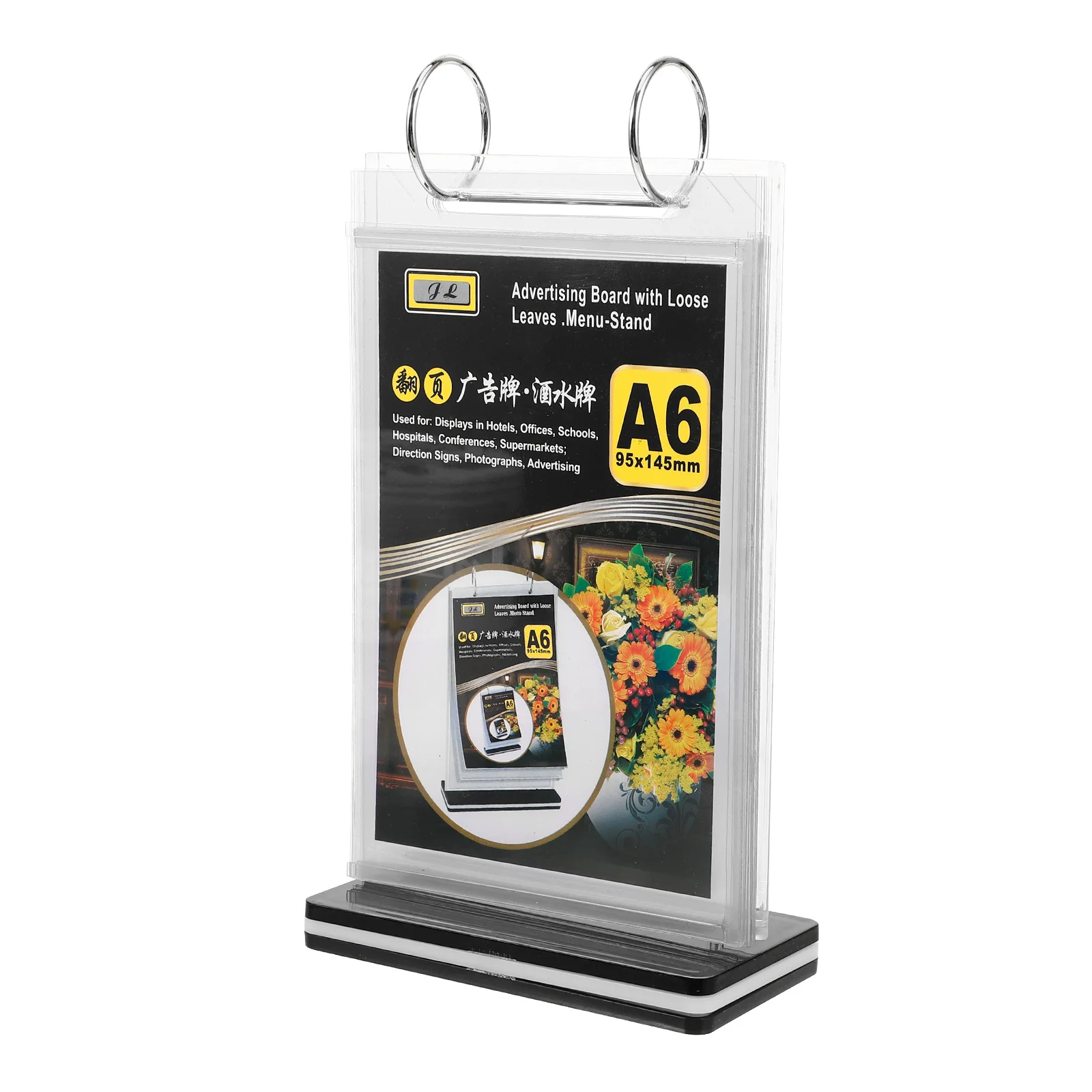 Drinks Sign Tabletop Menu Card Desktop Stand Beverage Display Pvc Holder Poster