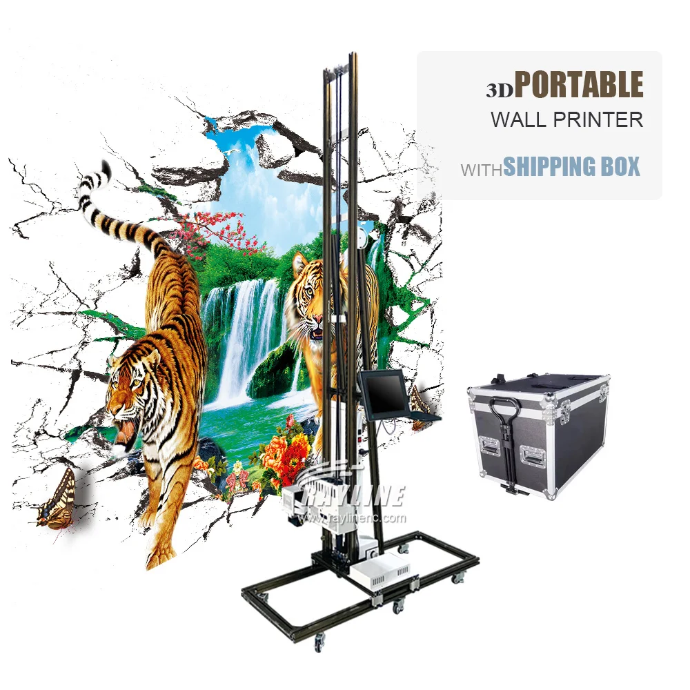 3D UV Direct to Vertical Wall Printing Machine Background Wall Indoor Outdoor Painting Digital Varnish Printer 2 Years Warranty