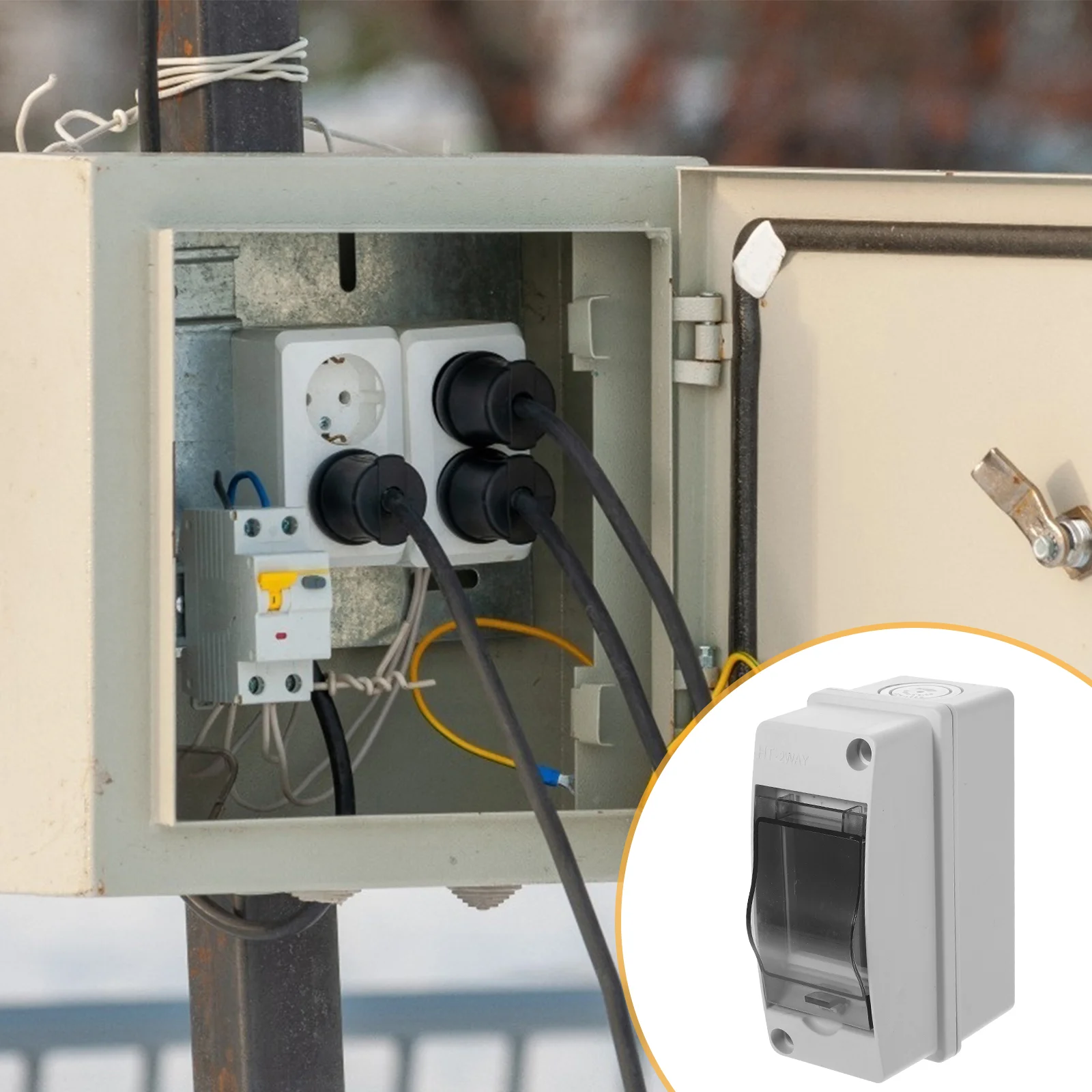 Waterproof Cases Power Controller Distribution Protection Box 2 Way Consumer Unit