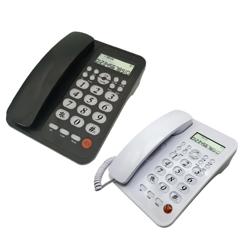 Desktop Corded Telephone for Home Landline Telephone with Big Buttons D46B