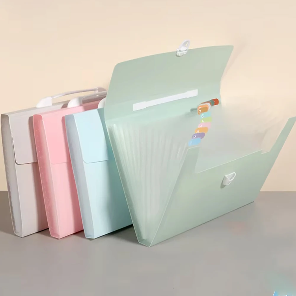13 Pockets A4 Size Expanding Wallet File Folder Paper Document Storage Organ Bag Holder Office School Organizer