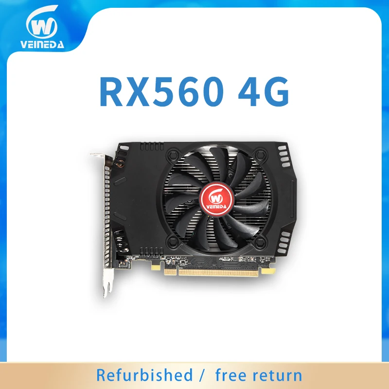 VEINEDA Graphic card rx 560 4G GDDR5 128bit 7000MHz 14nm DP DVI 896units 14nm rx560 4gb video card strong than rx550 4gb