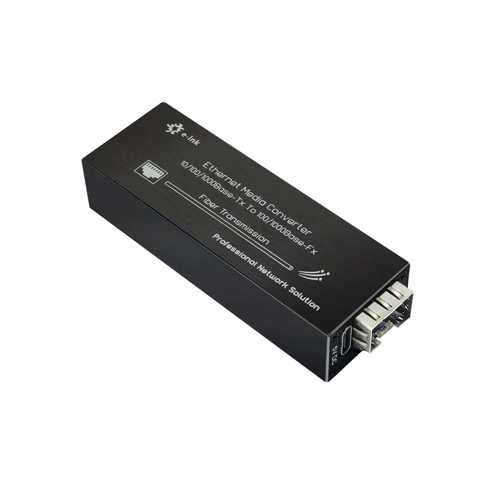Micro Mini Gigabit Fiber Media Converter 10/100/1000Mbps SFP Ethernet Media Converter USB-C Power Input