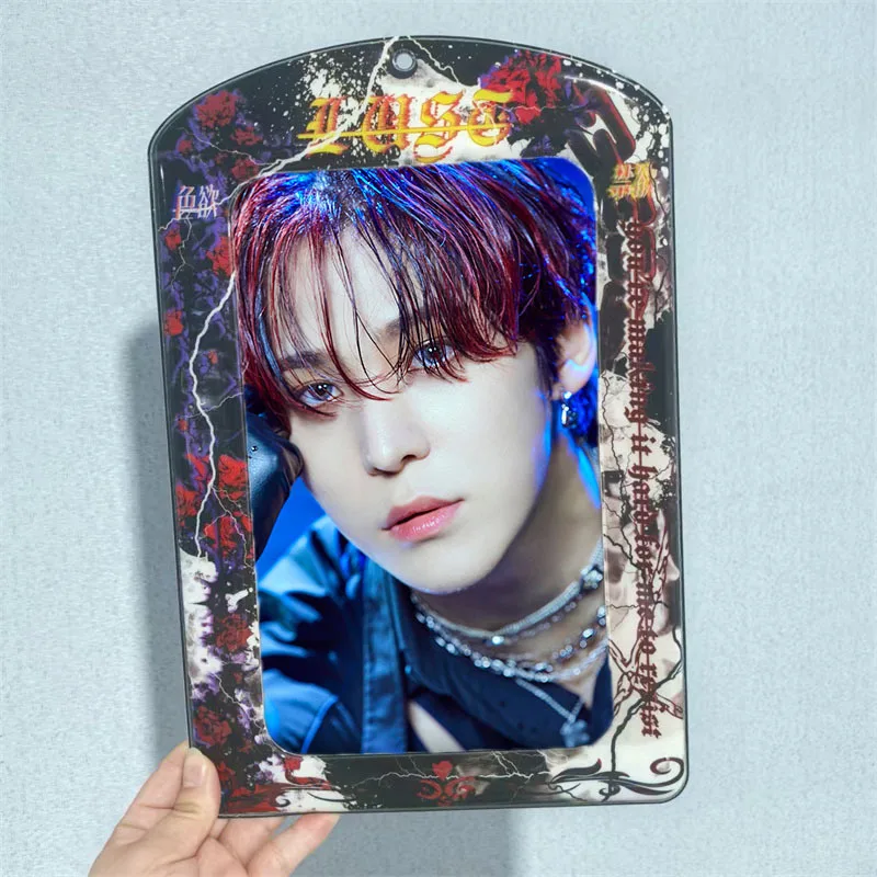 Kpop Rose A4 Card Holder Photocards Holder Jumbo Card Holder Photo Card Organizer Pendant Decoration Men's Set Women's