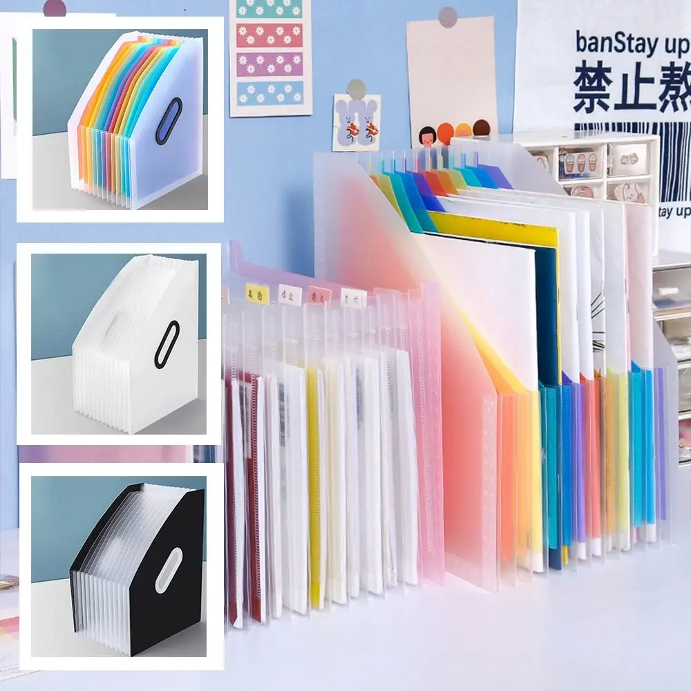 Multi-layer 13 Pockets File Folder Portable Waterproof A4 Expanding Organ Bag File Storage Large Capacity Document Holder