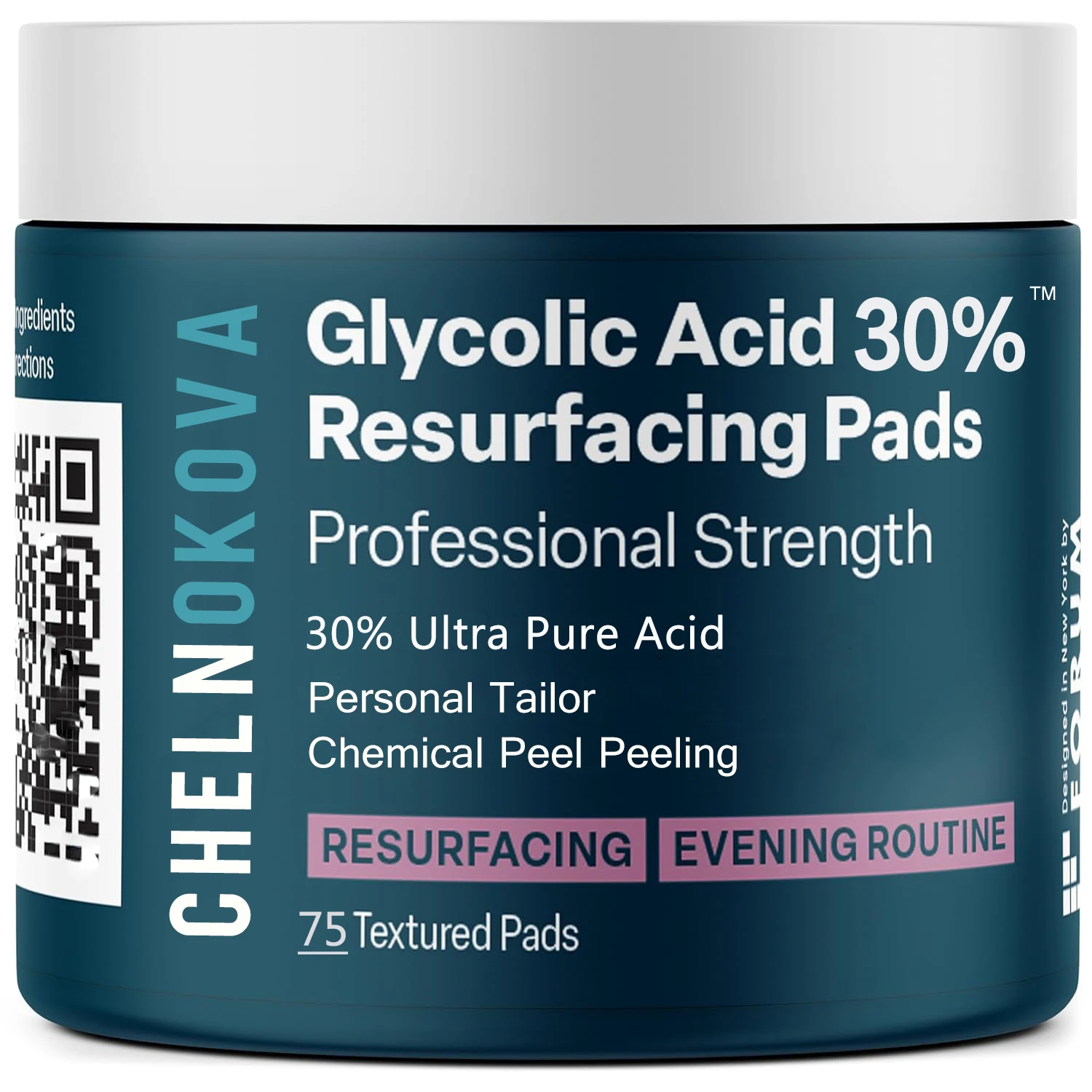 peel acid pad, glycolic pads 60ml acid in 75 pads, chemical peel peeling, acid mini salon in home, Resurfacing Pads for Face