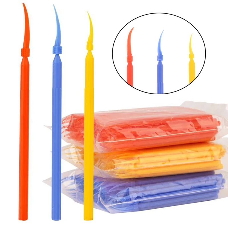 100pcs Disposable Tooth Gap Wedges Plastic Interdental Add-On Wedges Long Handle Matrice Refill Wedges Dentistry Materials