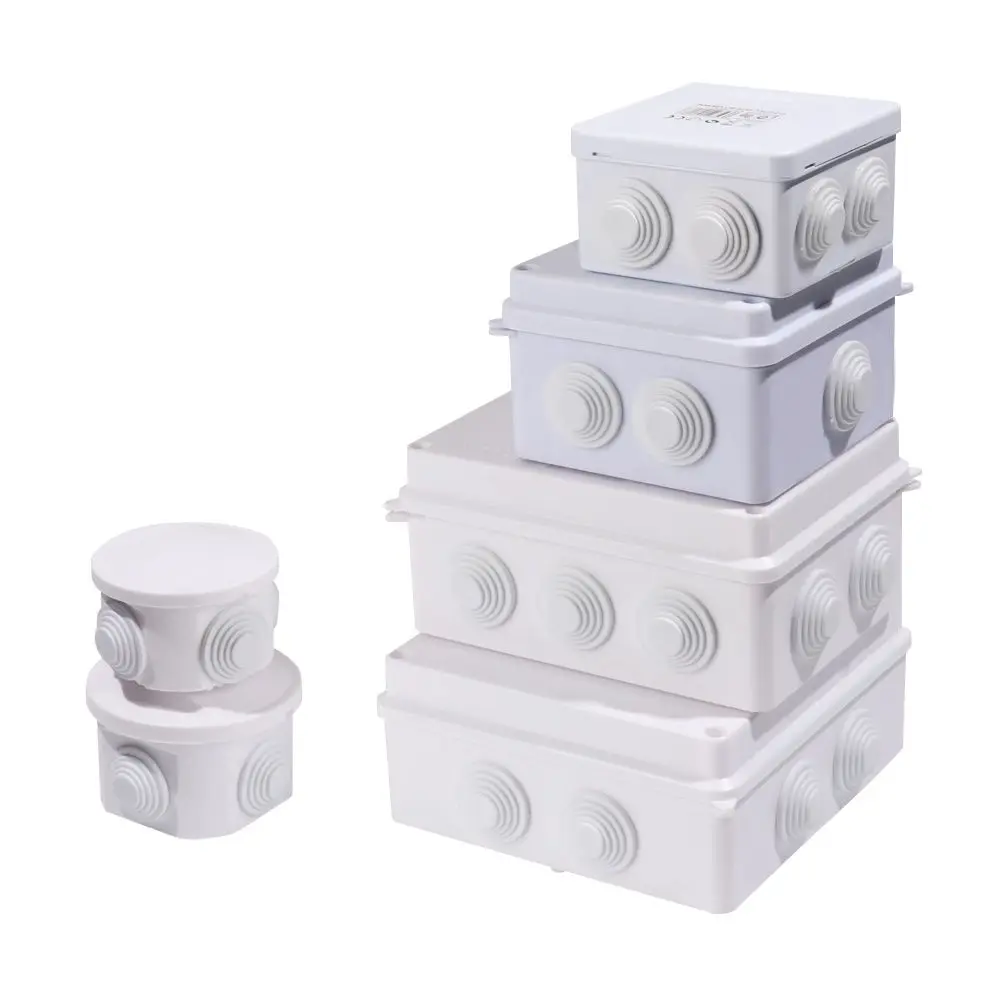 CILIA 1pc Waterproof Junction Box, IP55 Outdoor Electrical Box, Durable PC Plastic Enclosure for Indoor/Outdoor Use， No openi