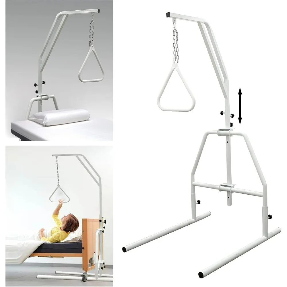 Trapeze Bar for Bed Mobility,Hospital Bed Triangle Pull Up Floor Stand ,Tool-Free Assemble, Bar Assisting in Bed, Bed Rails