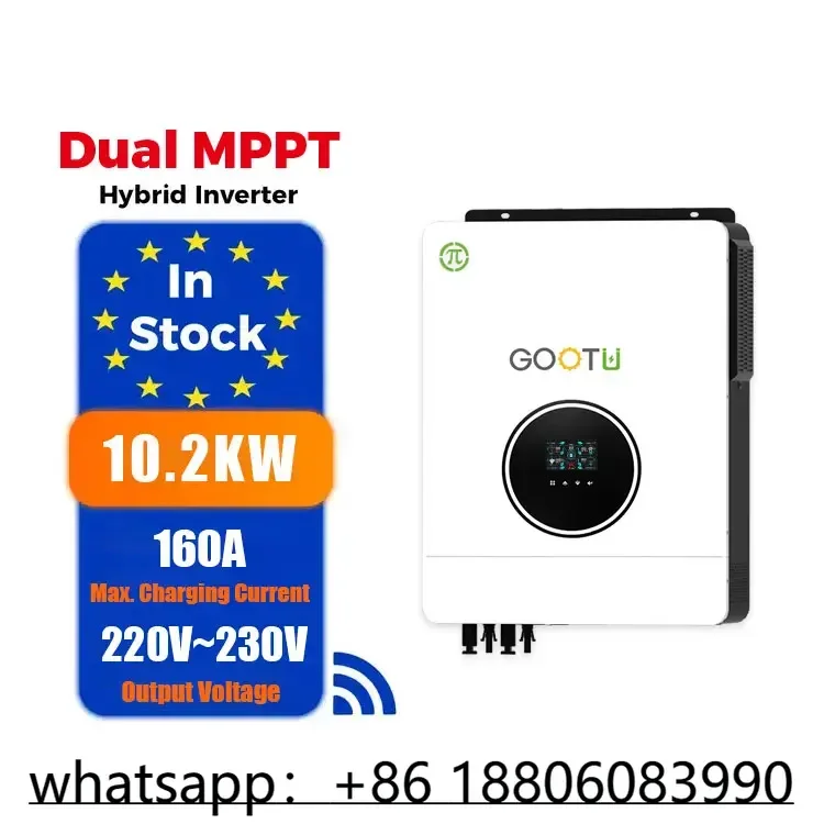 GOOTU 10KW Hybrid Solar Inverter 10200VA 48V All In One Dual Solar Inverter With 160A MPPT Solar Charge Controller