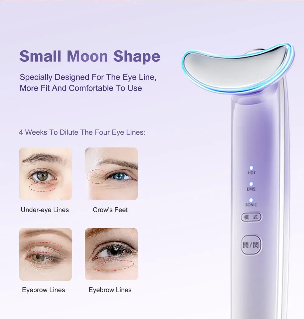 Facial and eye machine vibration reduces black circles and wrinkles under the eyes