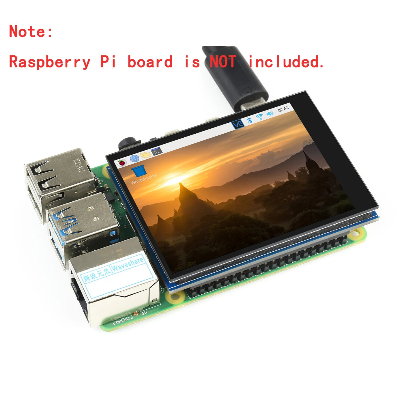 2.8inch Capacitive Touch Screen for RPI RasPi Raspberry Pi Zero 2 W 3 Model B 3B 4 5 Expansion Board LCD Display Module HAT