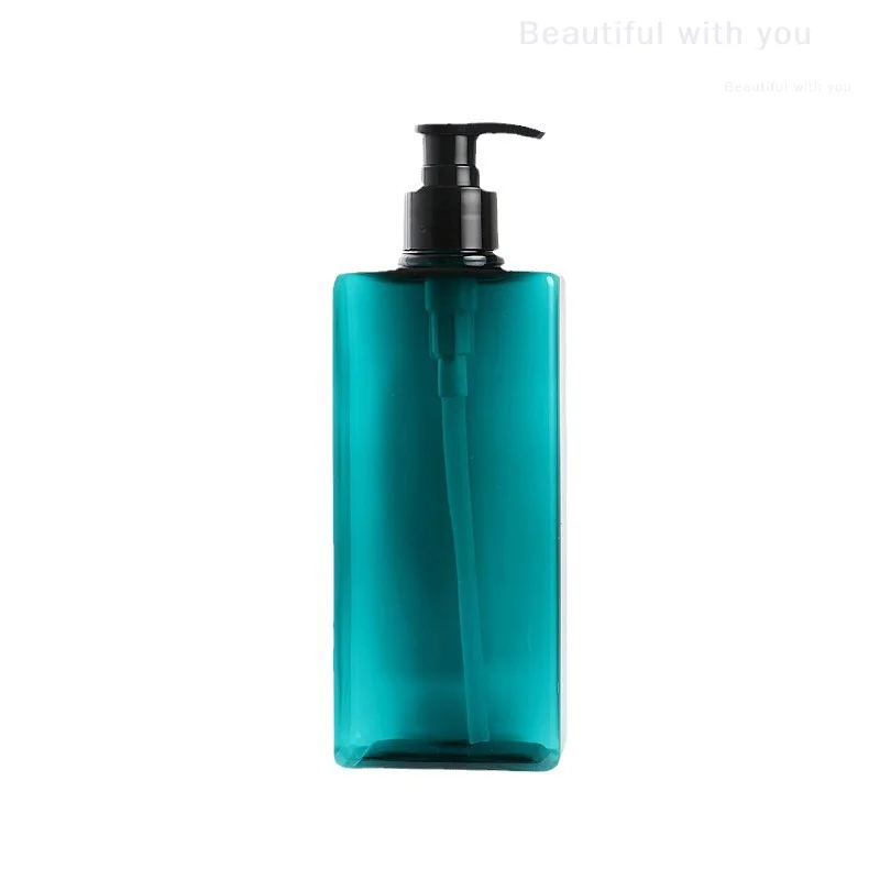 1Pcs 400ml Square Soap Dispenser Waterproof Labels Refillable Empty Bottle Hand Soap Liquid Lotion Shampoo Conditioner Container