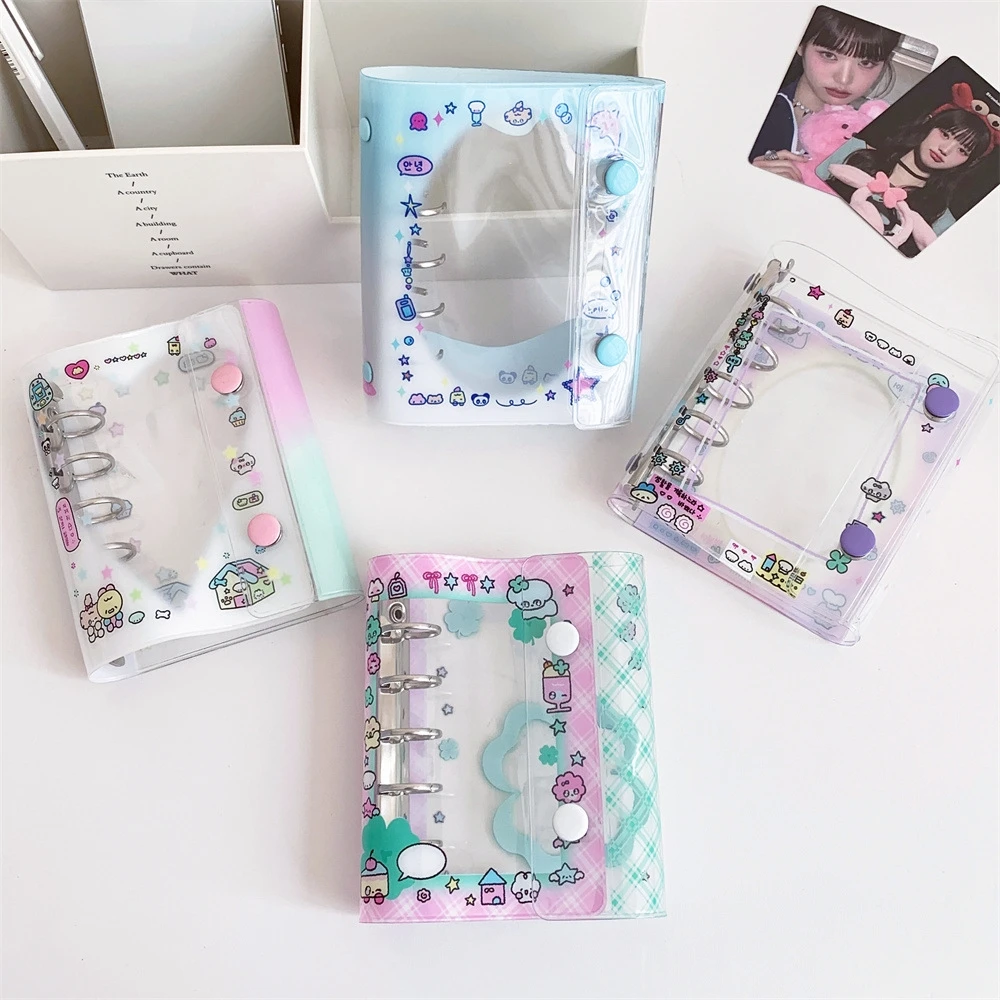 Korean Style Cute KPOP Cartoon M5 Loose-Leaf Binder Colorful Card Holder for Photocards & Polaroid Photos Refillable Photo A