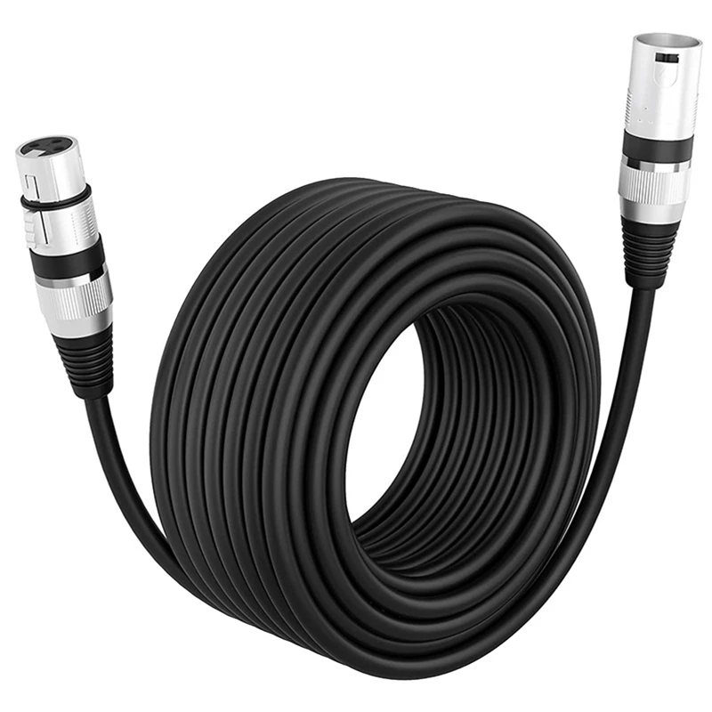1 Piece Cable Male To Female Audio Output And Input Apply To KTV Microphone XLR Stable Connection Black&Silver Zinc Alloy+PV