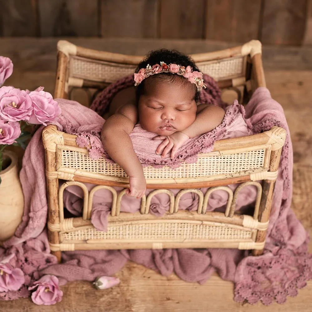 Newborn Props For Photography Soft Cotton Lace Frill Wrapped Blanket Infant Swaddle Photo Shoot Photography Wrap For Baby