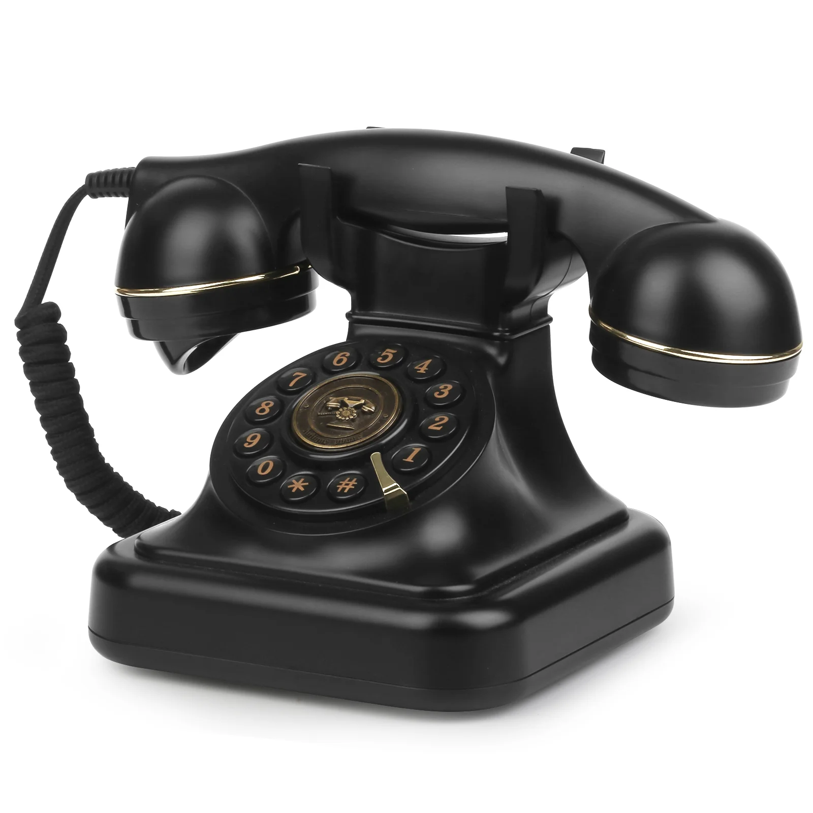 Retro Landline Telephone with Ringer Control, Redial, Vintage Corded Desk Dial Phone for Home House
