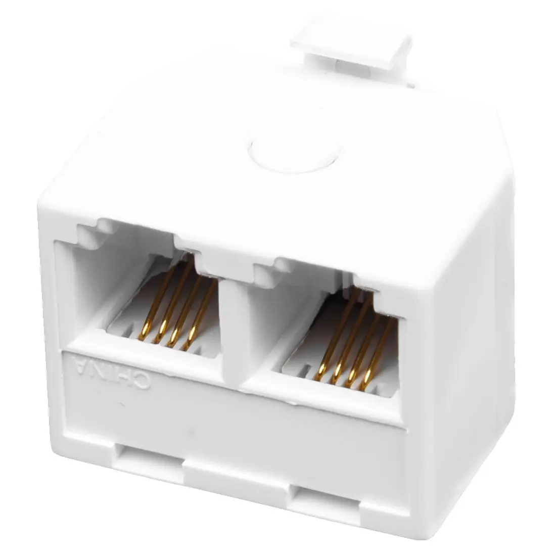 2-Way 6P4C RJ11 Modular Phone Wall Adapter and Splitter