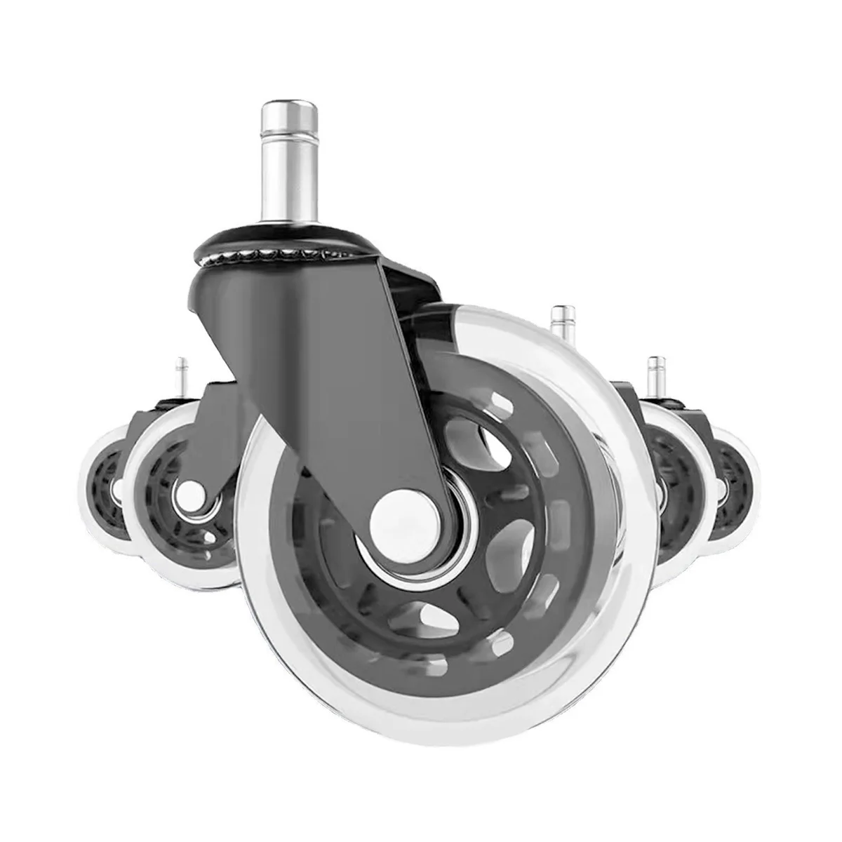 Office Chair Wheels Replacement Rubber Chair Casters for Wooden Floor Carpet, 5Pcs Universal Computer Desk Chair