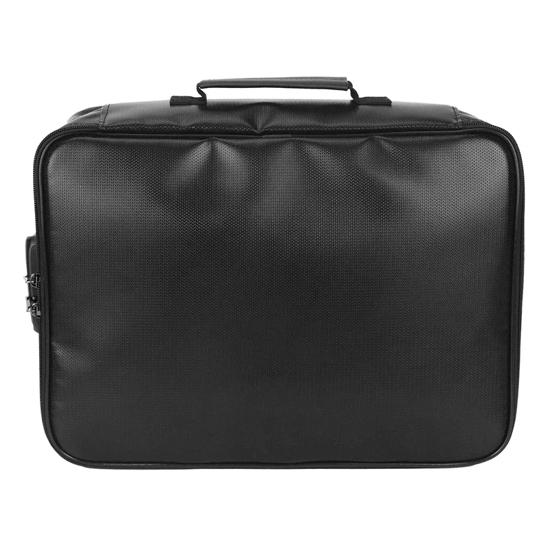 Organizer Bag Fireproof Document Bag With Lock Portable Filing Storage Box Holder For Document File Passport Certificate