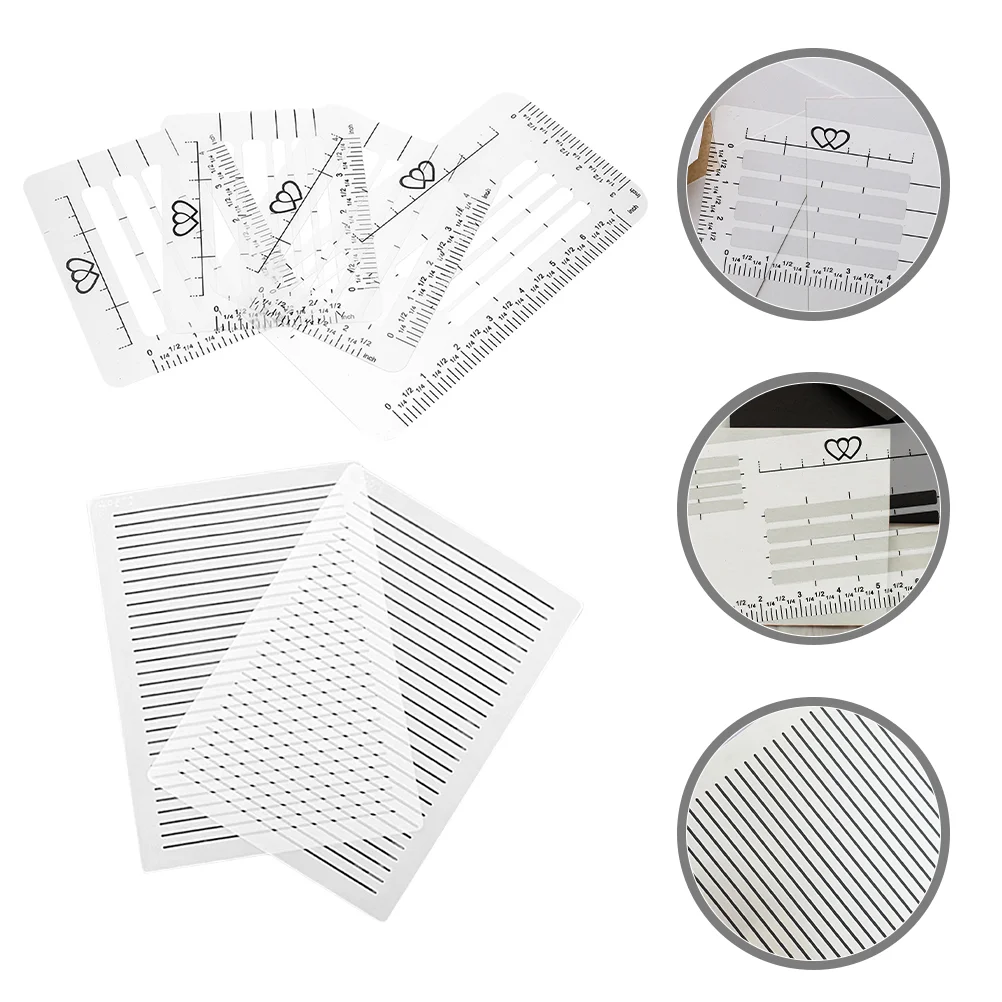 12 Pcs Letter Format Template Envelope Stencil Templates Crafting Notebook with Stencils Card Making Pp Ruler