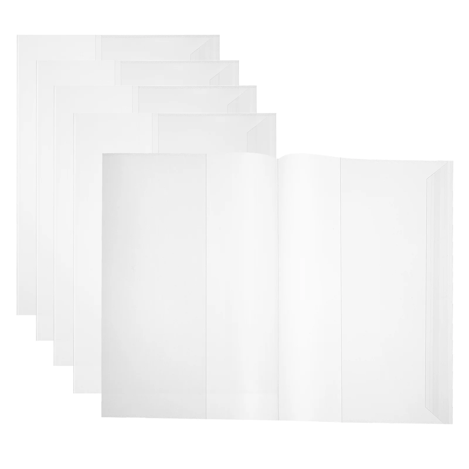 5 Pcs Thicken Student Note Books Clear Covers for Hardcover Slipcases Protective Textbook