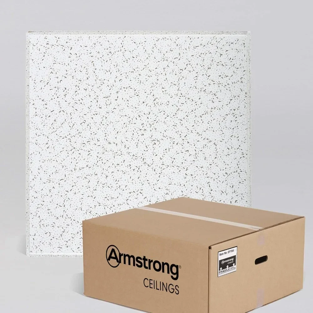 (16 Tiles) - 24"" X 24"" Armstrong White Ceiling Tiles, Acoustic Ceilings for Suspended Ceiling Grid Cortega