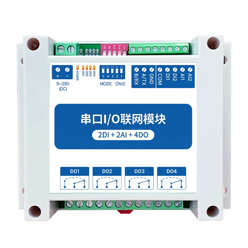 Modbus RTU I/O Network Module RS485 Control with Serial Port 2DI+2AI+4DO MA01-AACX2240 4 Switch Output Watchdog for PLC