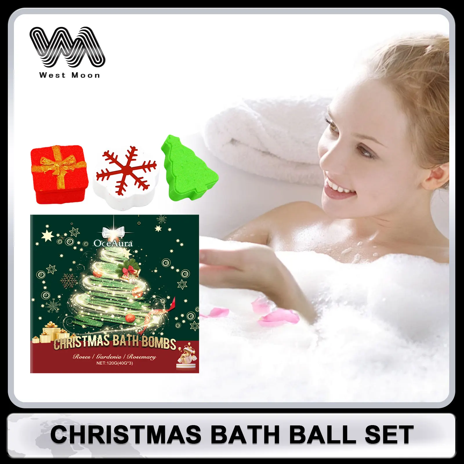 Christmas Bath Bomb Set Aromatherapy Dead Skin Removal Exfoliating Relaxing Body Deep Cleansing Nourish Body Spa Ball Bath Balls