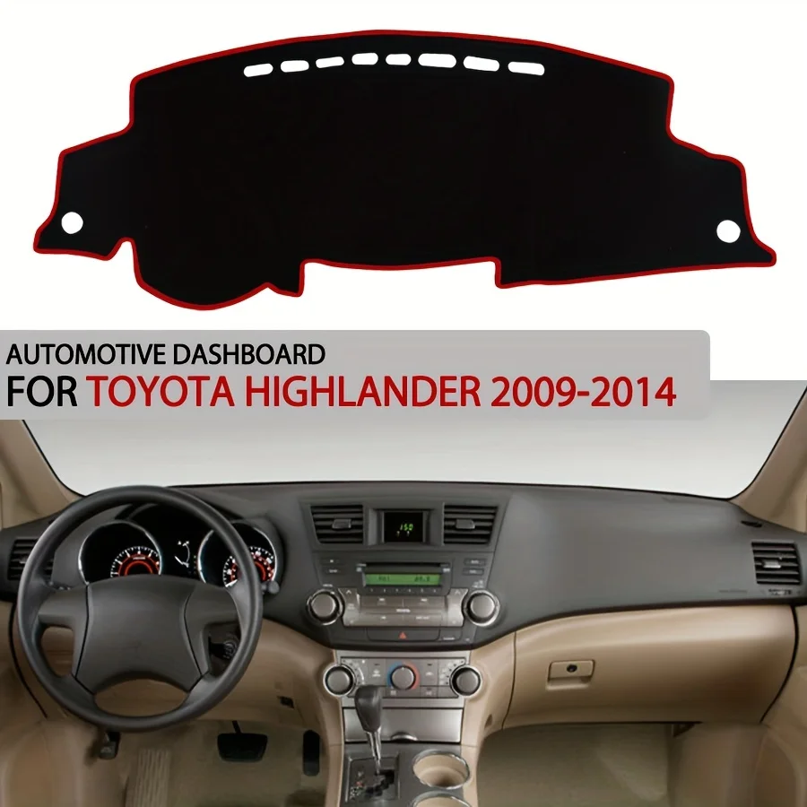 Suitable for Toyota for Highlander 2009-2014 Car Dashboard Cover Blackout Mat Anti-UV Mat Carpet Car Accessories