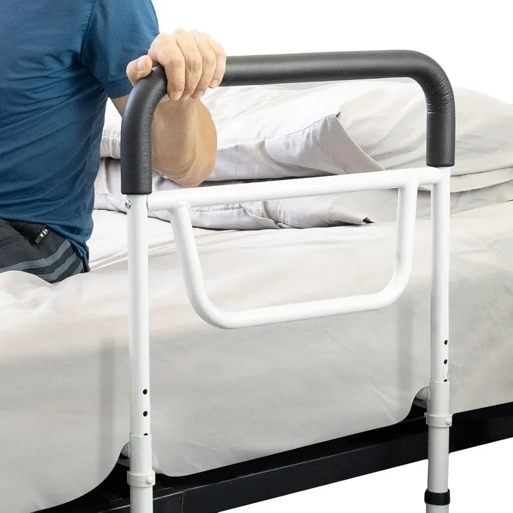 Bed Assist Rail - Adult Bedside Standing Bar for Seniors, Elderly, Handicap Adjustable Fall Prevention Safety Handle Guard