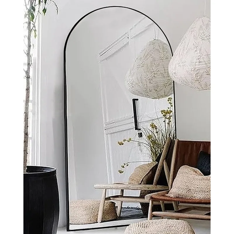 Floor Mirror, 81"×41" Arched Full Length Mirror Arched with Stand, Standing Full Body Large Mirror, Arched Wall