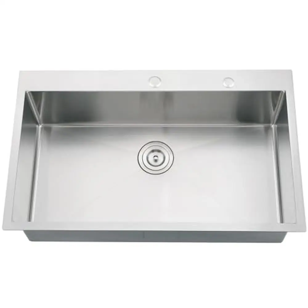 Stainless Steel Drop in Kitchen Sink 33x19 Single Bowl Basin with Sound Dampening and Fast Drainage Solution Commercial Grade