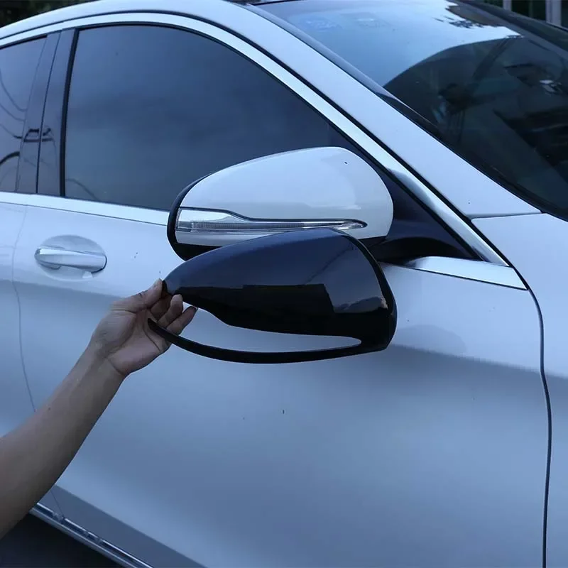 For Mercedes Benz C S E Class GLC W205 E W213 X253 W222 ABS Carbon Fiber Car Rearview Mirror Cap Cover Trim Car Accessories
