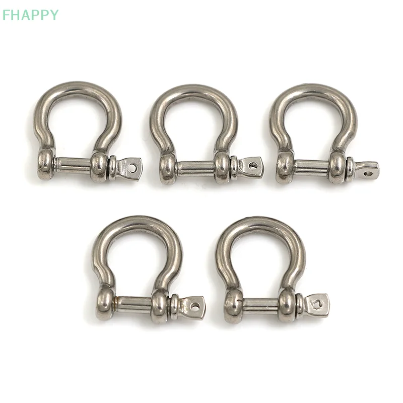 5Pcs M4 304 Stainless Bow Shackle Steel Screw Pin Shackle Bow Rigging
