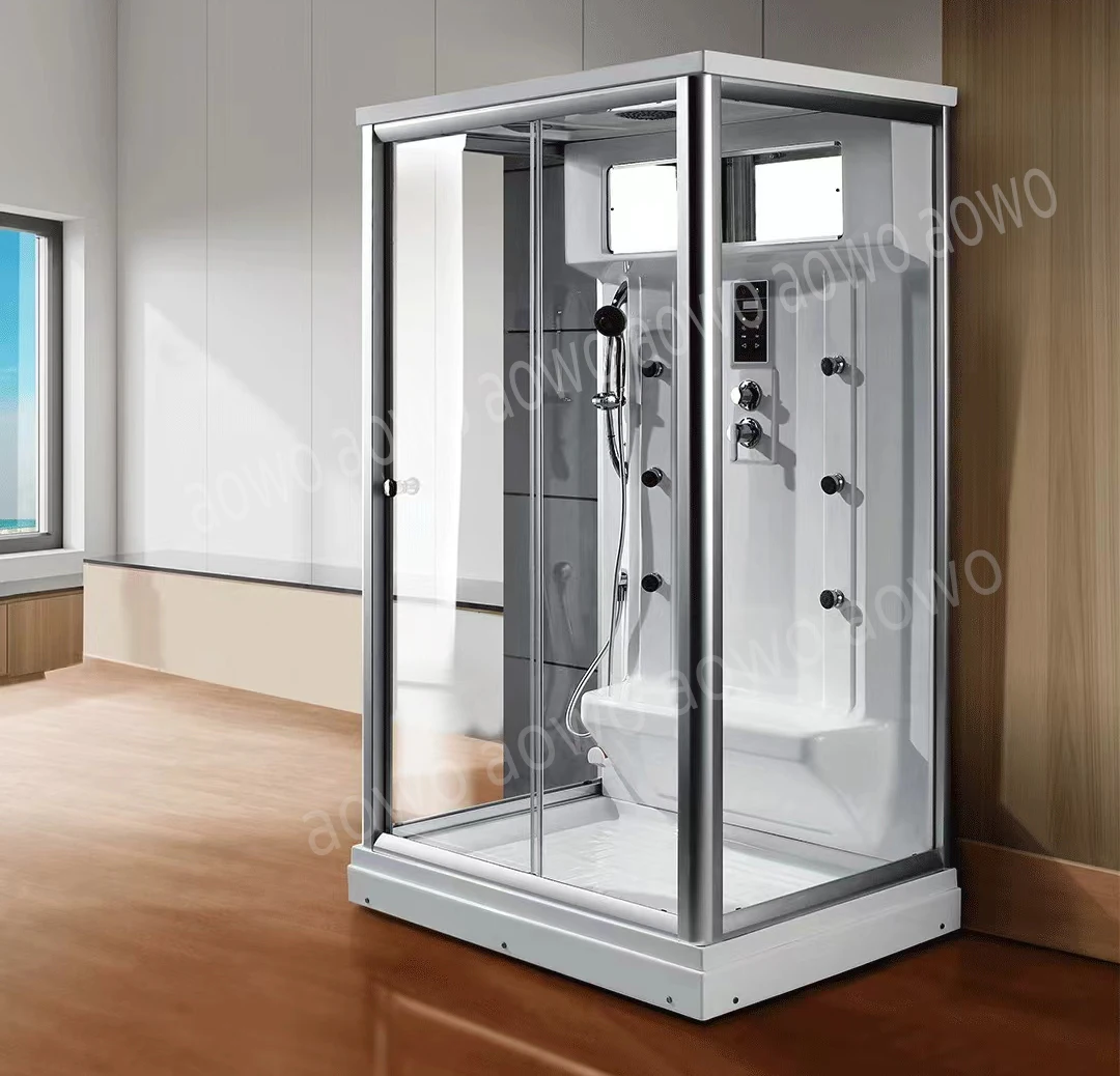 AOWO Single Steam Shower Cabin Foshan Factory Glass Shower Bathroom Decor 6kw Wet Steam Sauna Spa Heater Custom Cabin Size