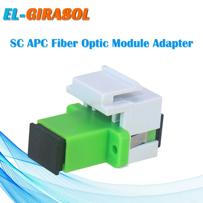 10PCS Jack SC APC Fiber Optic Module Adapter SC APC Module Coupler SM For Terminal Block Panel Mounting Box Adapter FTTH