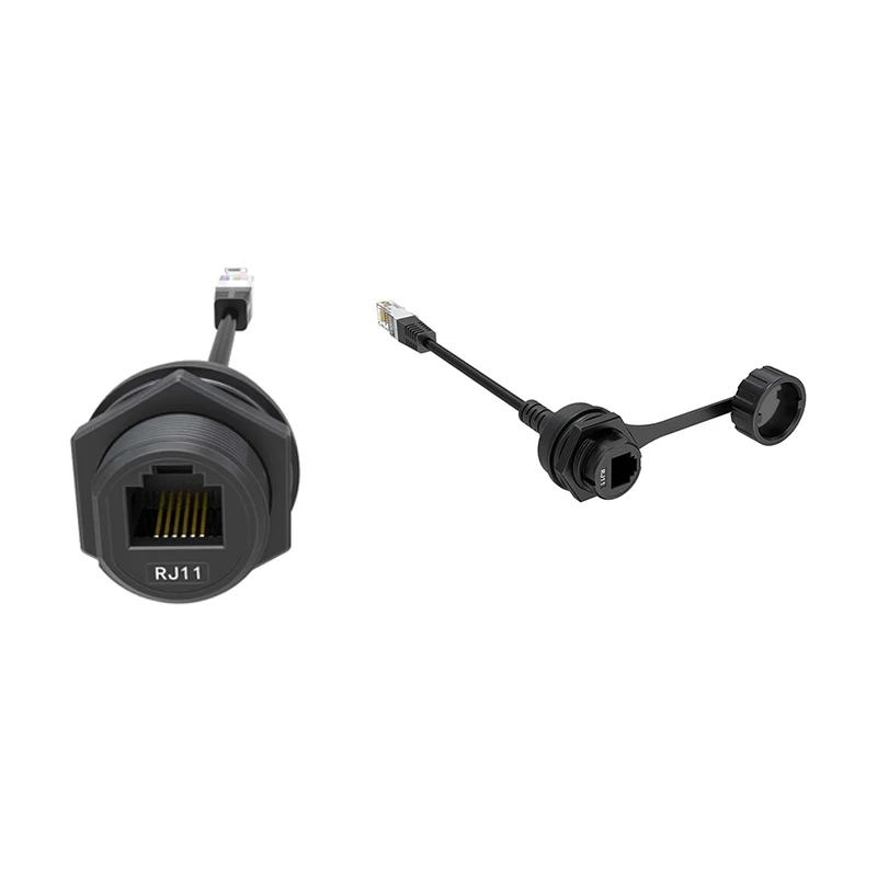 1Pcs RJ11 6P6C Telephone Extension Cable 6P6C Male To Female Cable IP67 Waterproof For Telephone Accessories