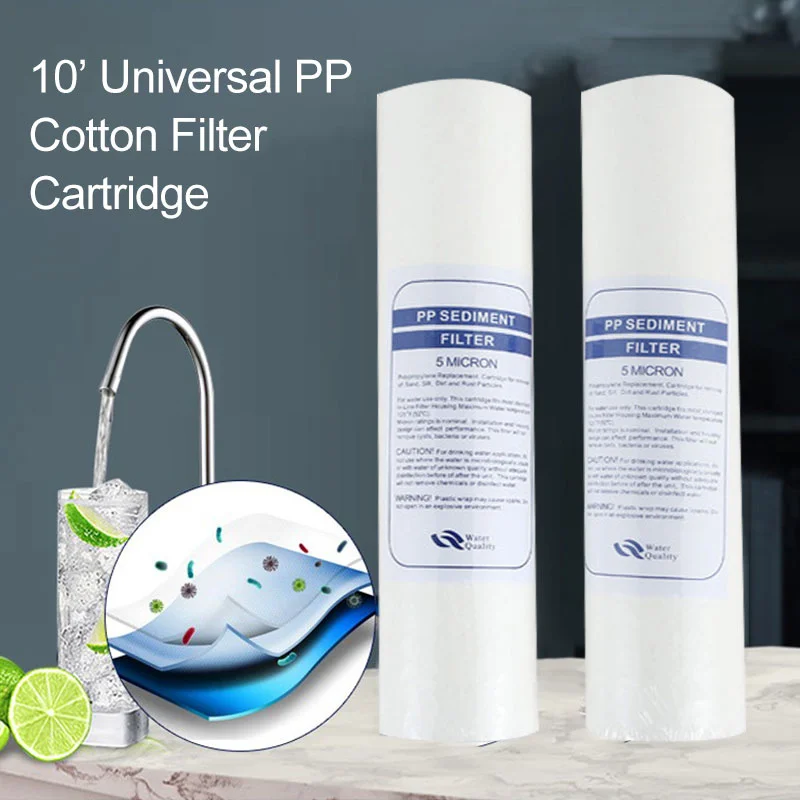 10’ Universal PP Cotton Filter Cartridge 1/5 Sediment Water Filter Replacement Polypropylene Cartridge