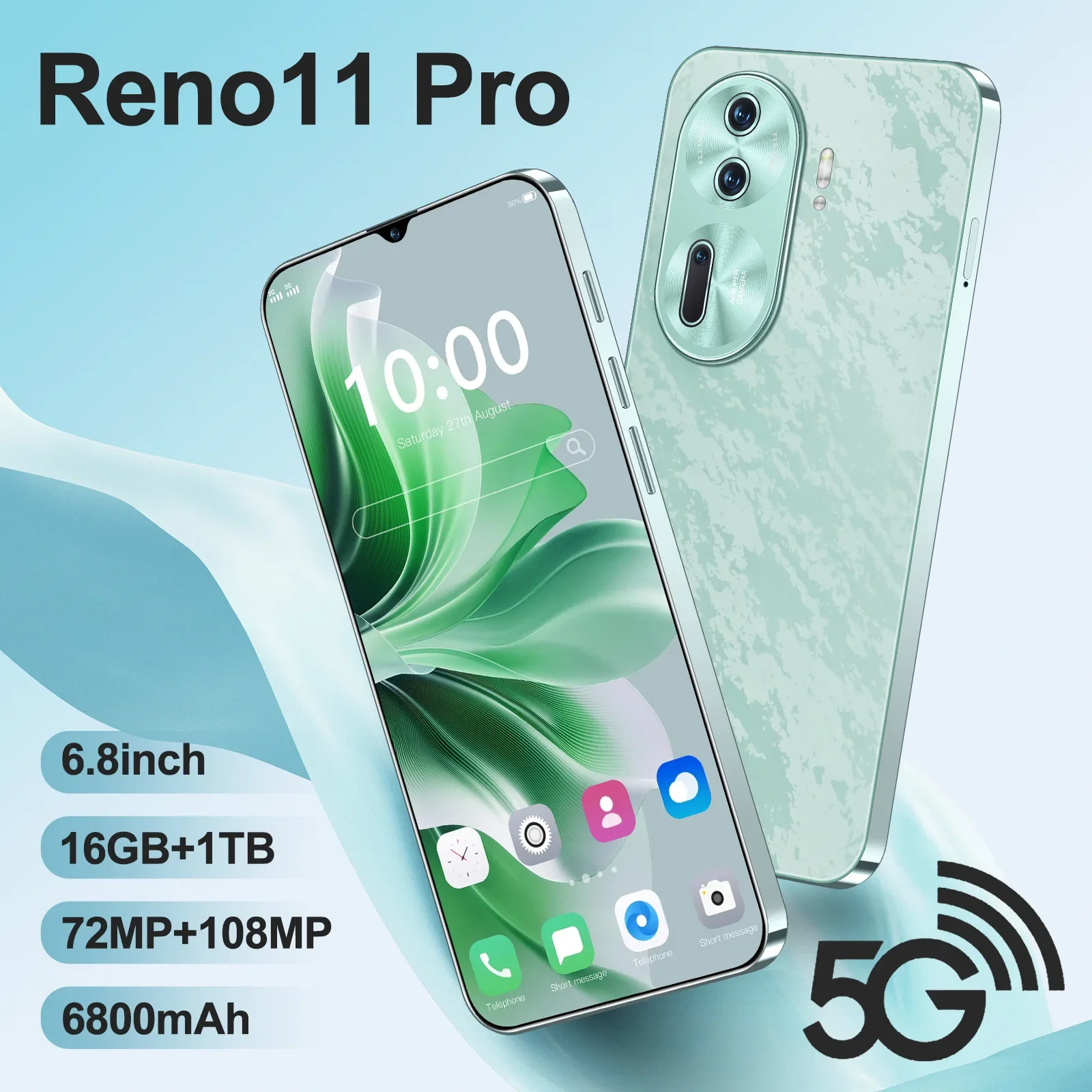 Hot Selling Smartphone Reno11 Pro Android Large Screen Dual-Sim Dual-Standby Smartphone Global Version Mobile Phone Cheap