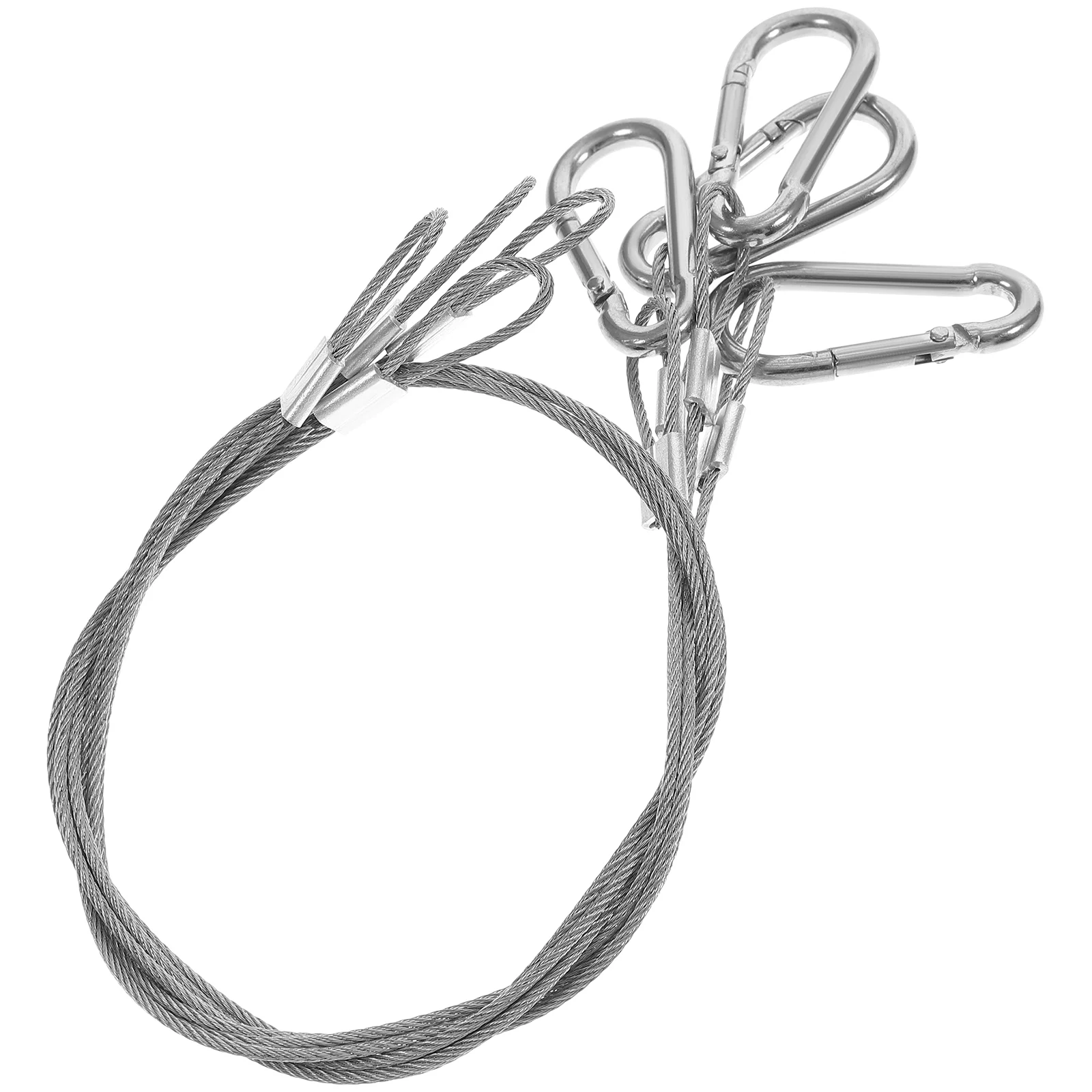 4 Pcs Buckle Safety Cable Security Steel with Loops Thread Holder Rope Stainless Heavy Duty Lock Travel Lanyard